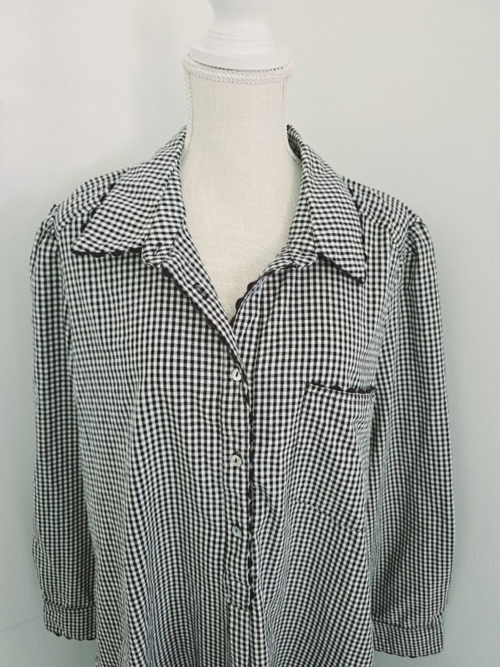 Tuckernuck Black Gingham Cotton Hemp Ric Rac Callahan Shirt Dress Size XXL 2X - Picture 3 of 13